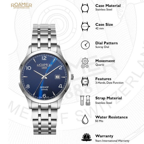 ROAMER 509833 41 44 20 Seehof Swiss Made Watch for Men