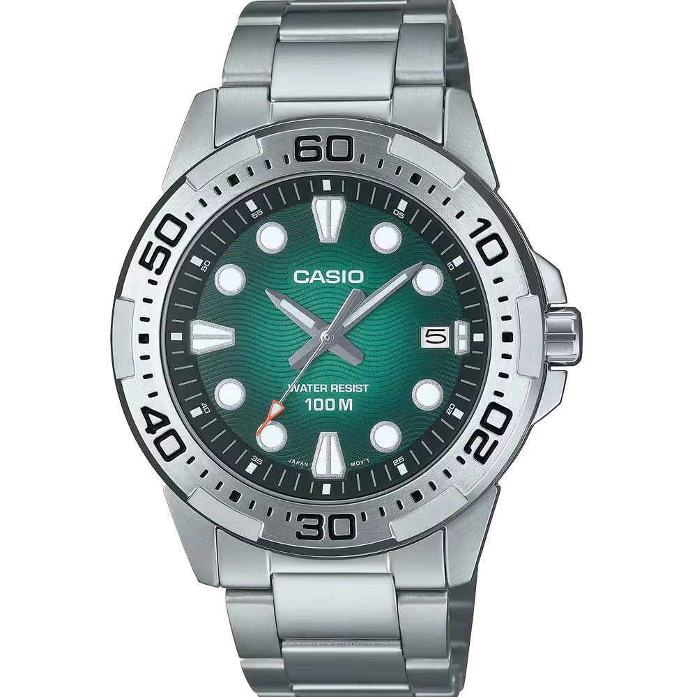 Casio-MTD-140-3A-mens-marine-sports-watch-green-dial Main image