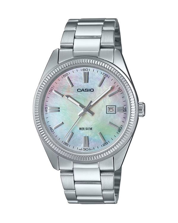 Casio MTP-1302DS-7A Men's Stainless Steel Analog Watch with Silver Dial