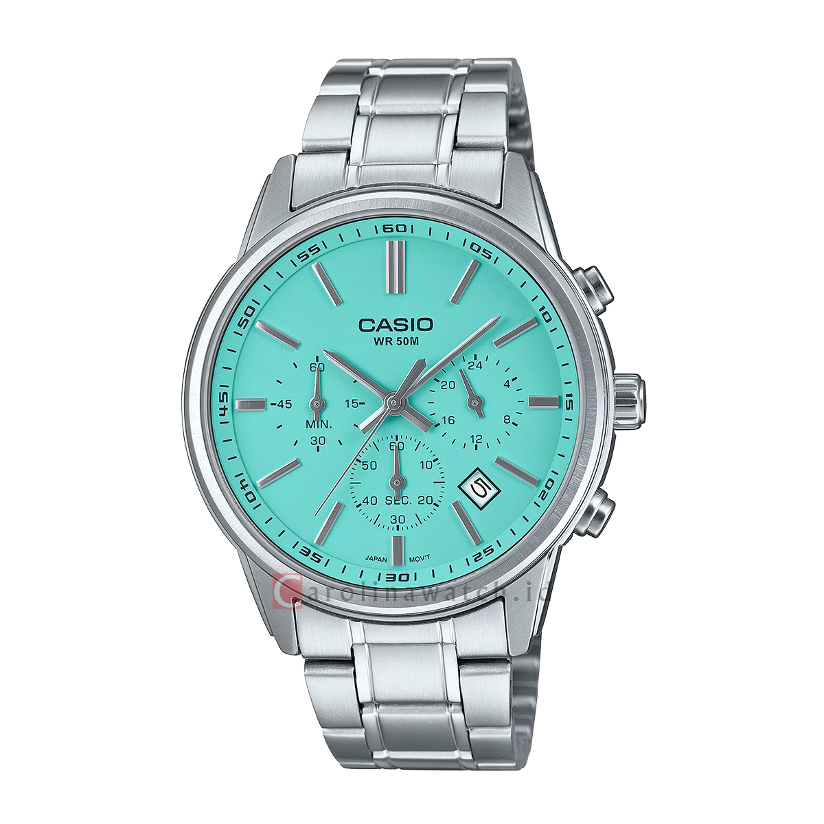 Casio MTP-E515D-2A2 men’s stainless steel watch with blue dial analog display Main image