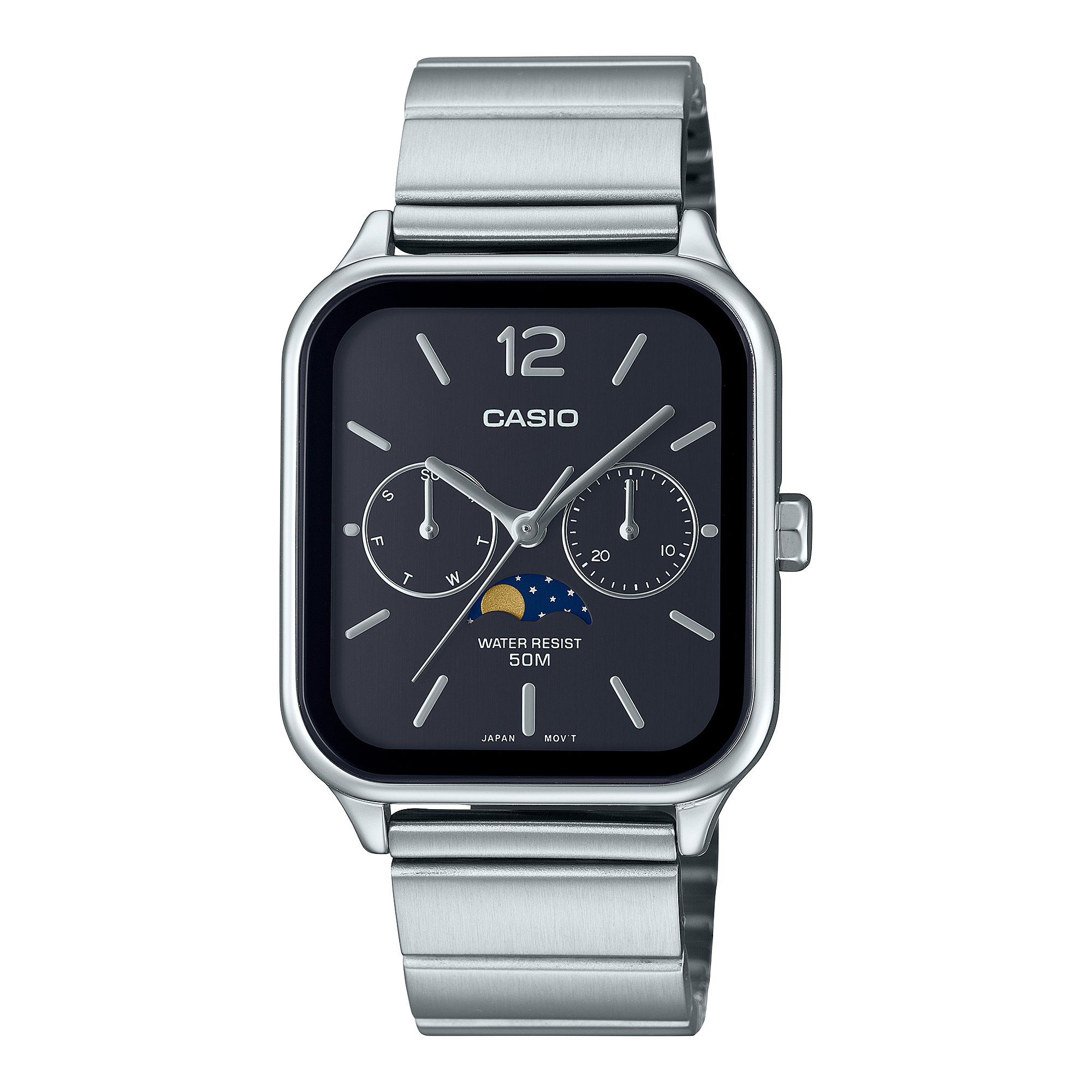 Casio MTP-M305D-1A men’s stainless-steel watch with black dial Main image