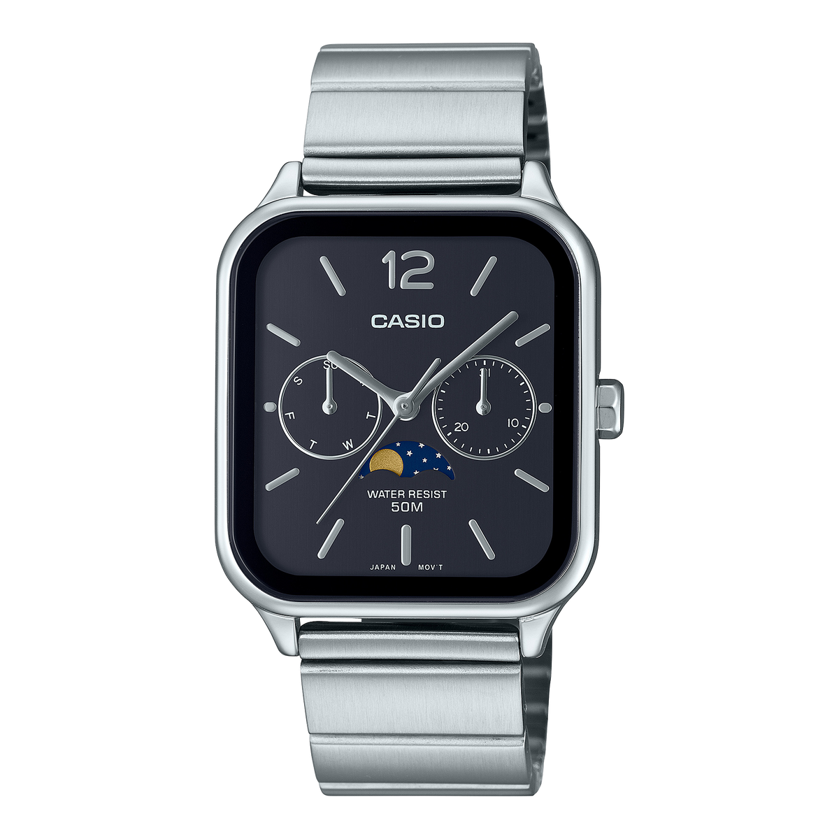Casio MTP-M305D-1A men’s stainless-steel watch with black dial