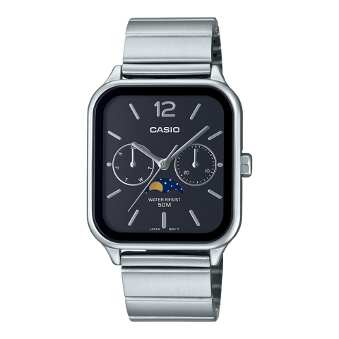 Casio MTP-M305D-1A men’s stainless-steel watch with black dial