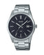 Casio MTP-VD03D-1A men’s stainless steel analog wrist watch with black dial and silver strap
