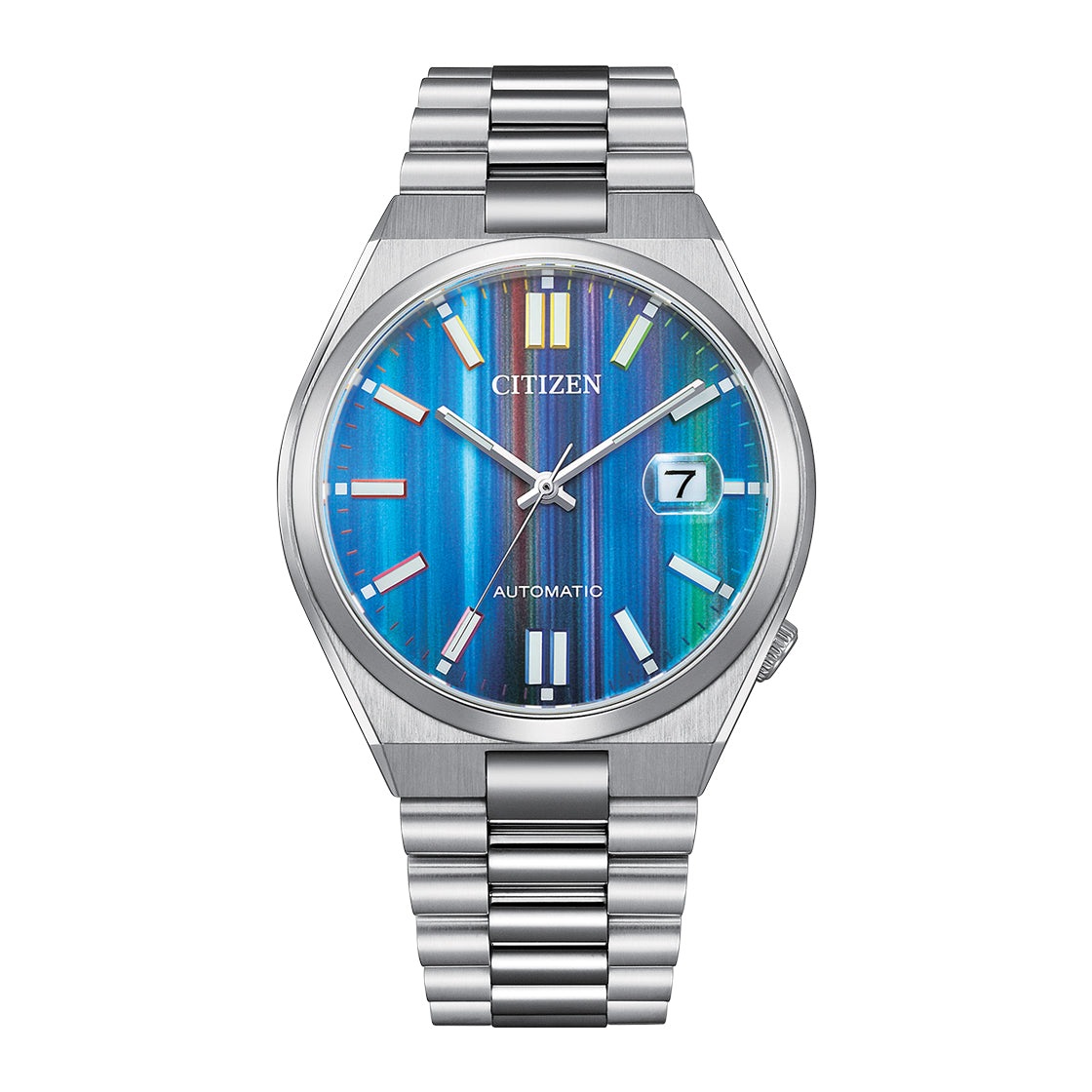 Citizen Tsuyosa NJ0151-53W automatic stainless steel watch with rainbow spectrum dial and sapphire crystal Main image