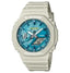 Casio G-Shock GA-2100AS-5A men's beige analog digital resin strap watch with blue-green dial
