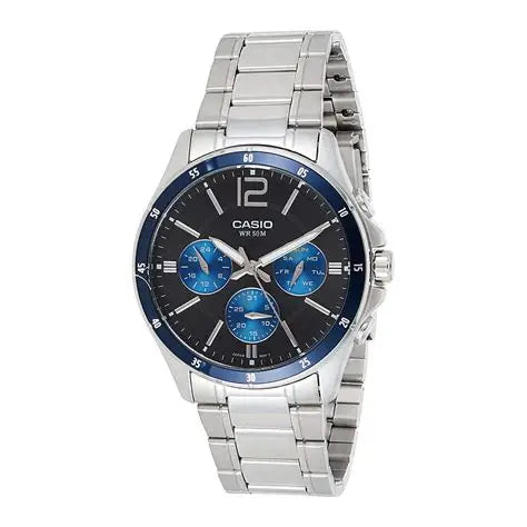 Casio MTP-1374D-2AVDF men's blue dial stainless steel multifunction analog watch