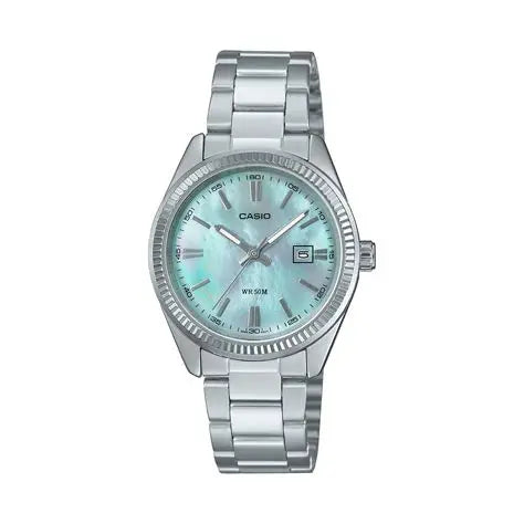 Casio LTP-1302DS-2AV women’s stainless steel watch with blue dial elegant analog wristwatch for daily and formal wear