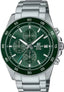 Casio Edifice EFR-526D-3A men's green dial stainless steel chronograph watch