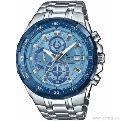 Casio Edifice EFR-539DE-2A men's blue dial stainless steel chronograph watch Main image