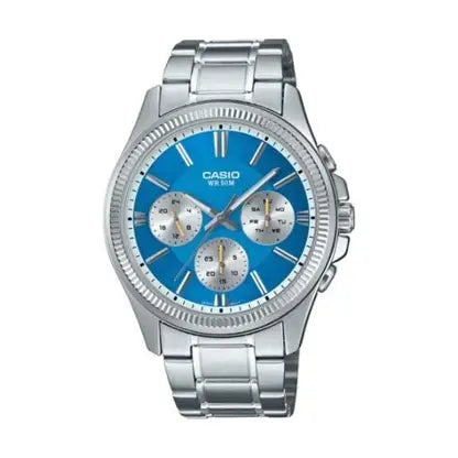Casio MTP-1375D-2AV men's blue dial stainless steel multifunction analog watch Main image