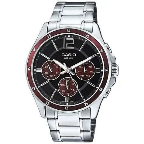 Casio MTP-1374D-5AV men's brown dial stainless steel multifunction analog watch Main image