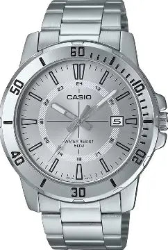 Casio MTP-VD01D-7C men's white dial stainless steel analog watch