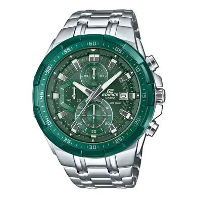 Casio Edifice EFR-539DE-3A men's green dial stainless steel chronograph watch
