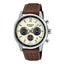 Casio Edifice EFR-575L-7A men's white dial chronograph leather strap analog watch