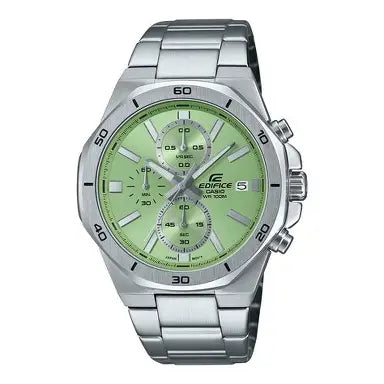 Casio Edifice EFV-640D-3A men's green dial stainless steel chronograph watch