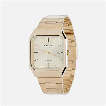 Casio MTP-B185G-9A men’s gold stainless steel analog watch with minimalist dial and elegant classic design Main image