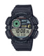WS-1500H-1A men's digital sports watch with black resin strap and water resistance.