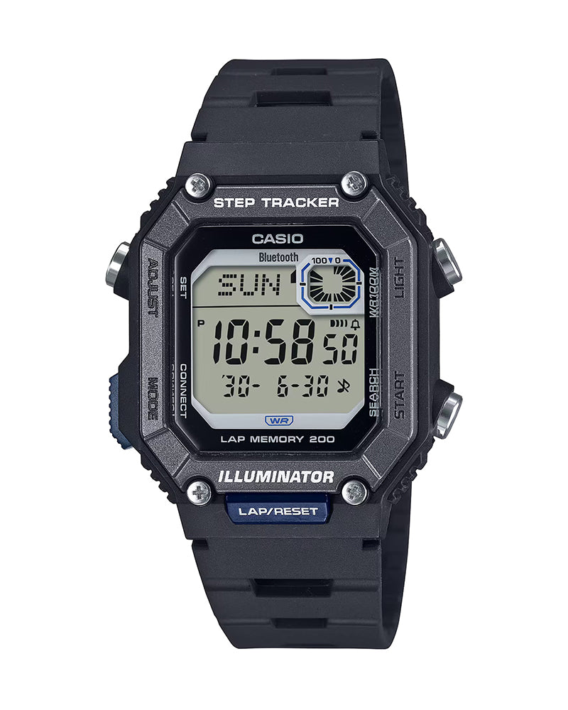Casio General WS-B1000-1A men's digital watch, black strap, multi-function sports design