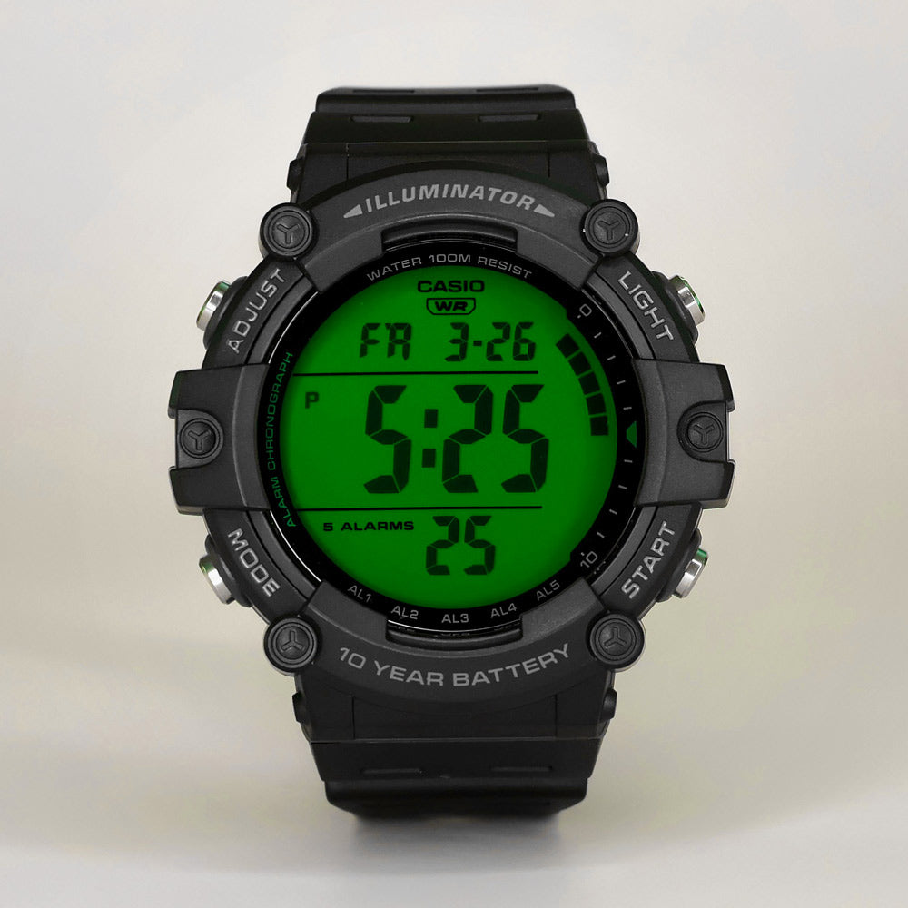 Casio AE-1500WHC-1A black digital sports watch with large display and resin strap for men Main image