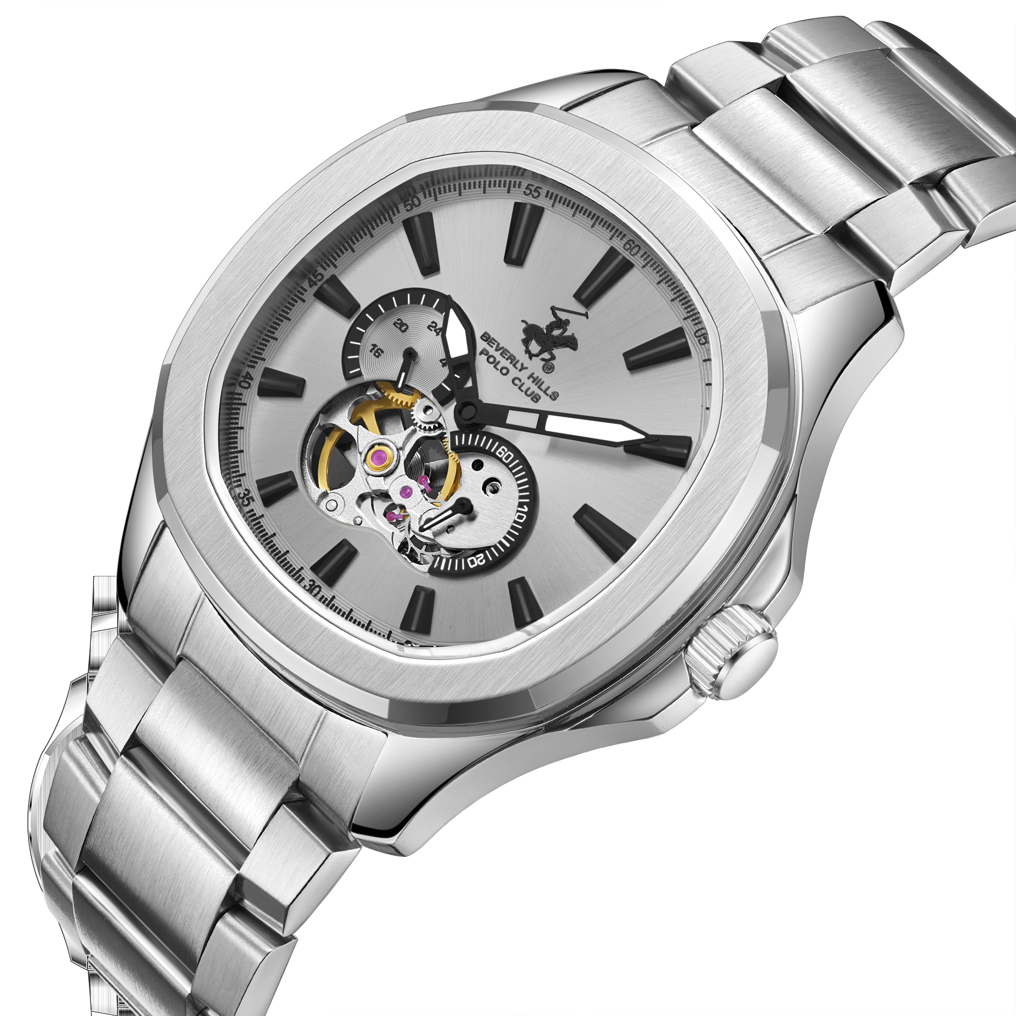 Beverly Hills Polo Club BP3728X.330 Men's Silver Dial Steel Strap Watch Secondary image