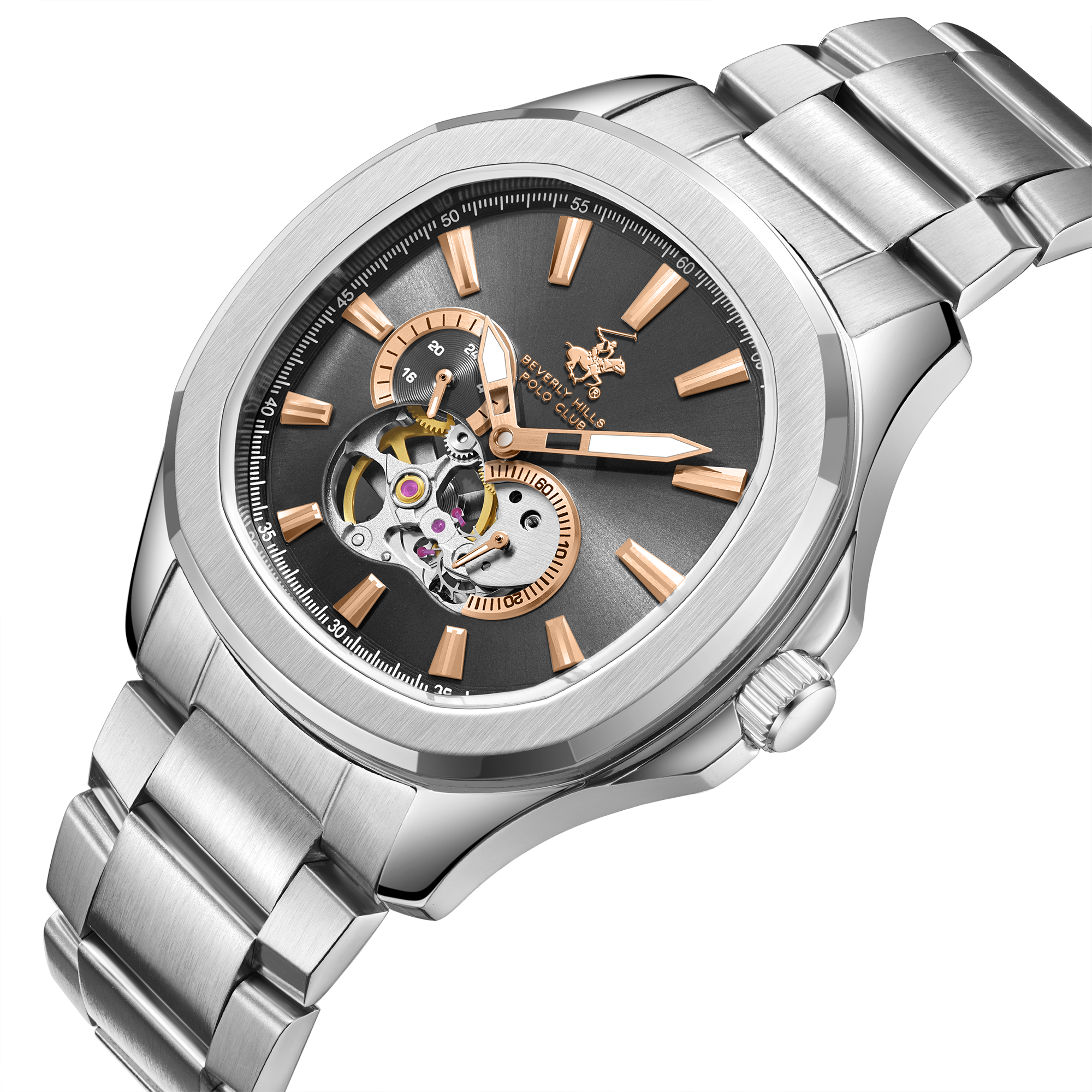 Beverly Hills Polo Club BP3728X.360 Men's Gun Dial Steel Strap Watch Secondary image