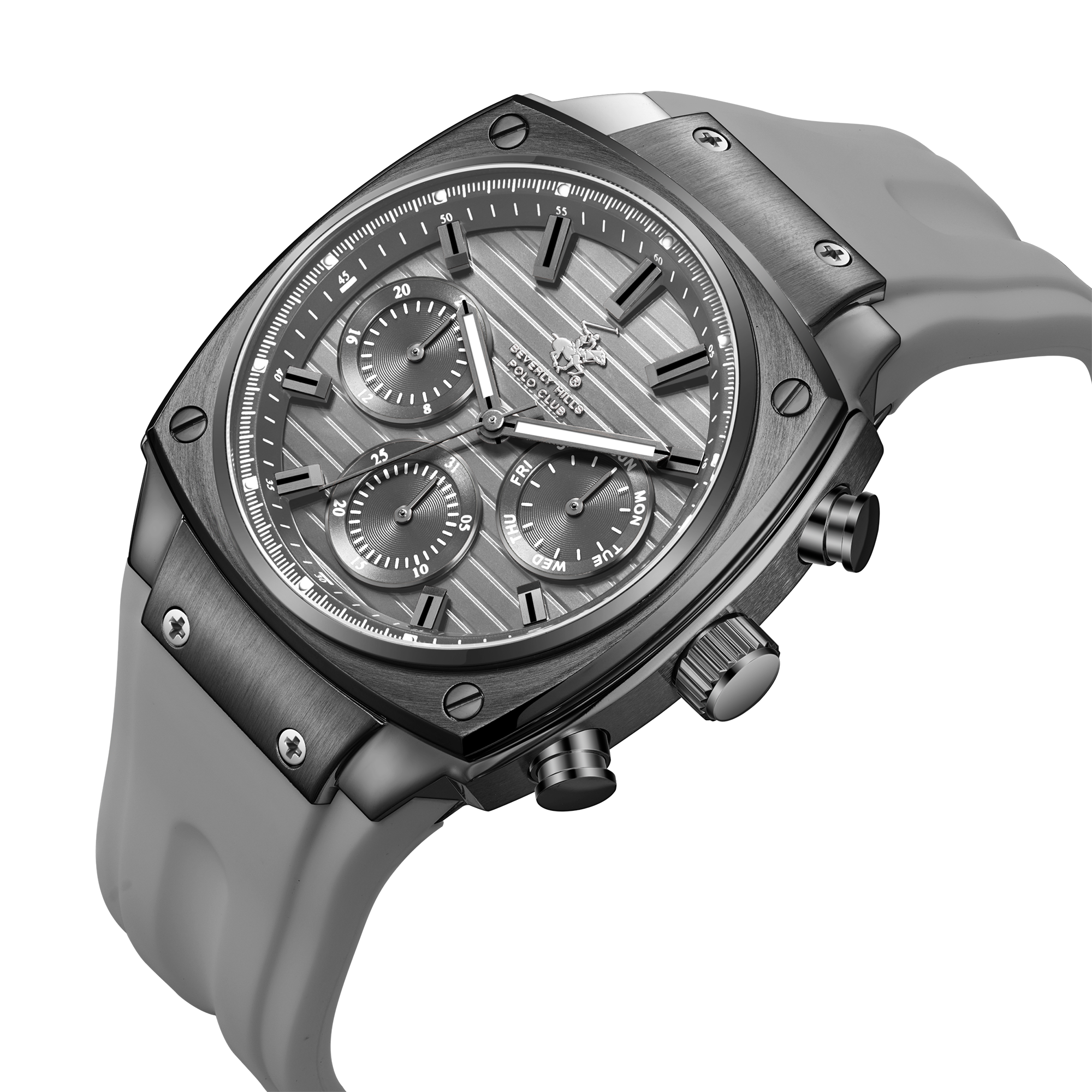 Beverly Hills Polo Club BP3778X.066 Men's Gun Dial Silicone Strap Watch Secondary image