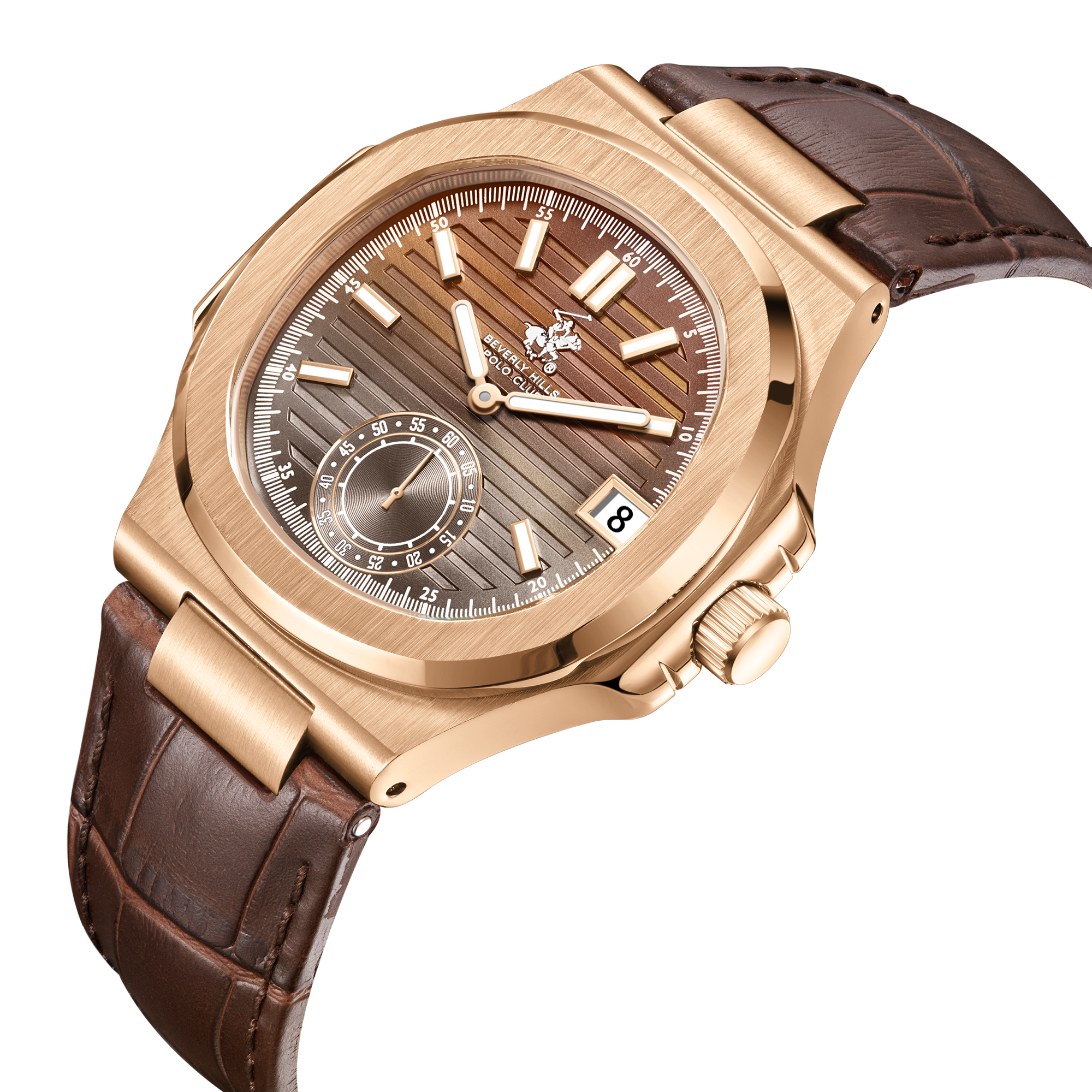 Beverly Hills Polo Club BP3792X.444 Men's Gun Dial Leather Strap Watch Secondary image