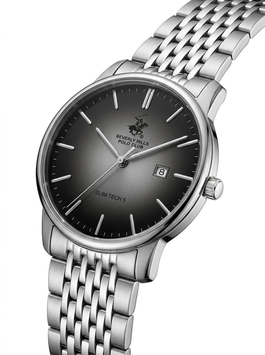 Beverly Hills Polo Club BP3895X.350 Men's Silver to Black Dial Steel Strap Watch - Photo 4 - Zamana