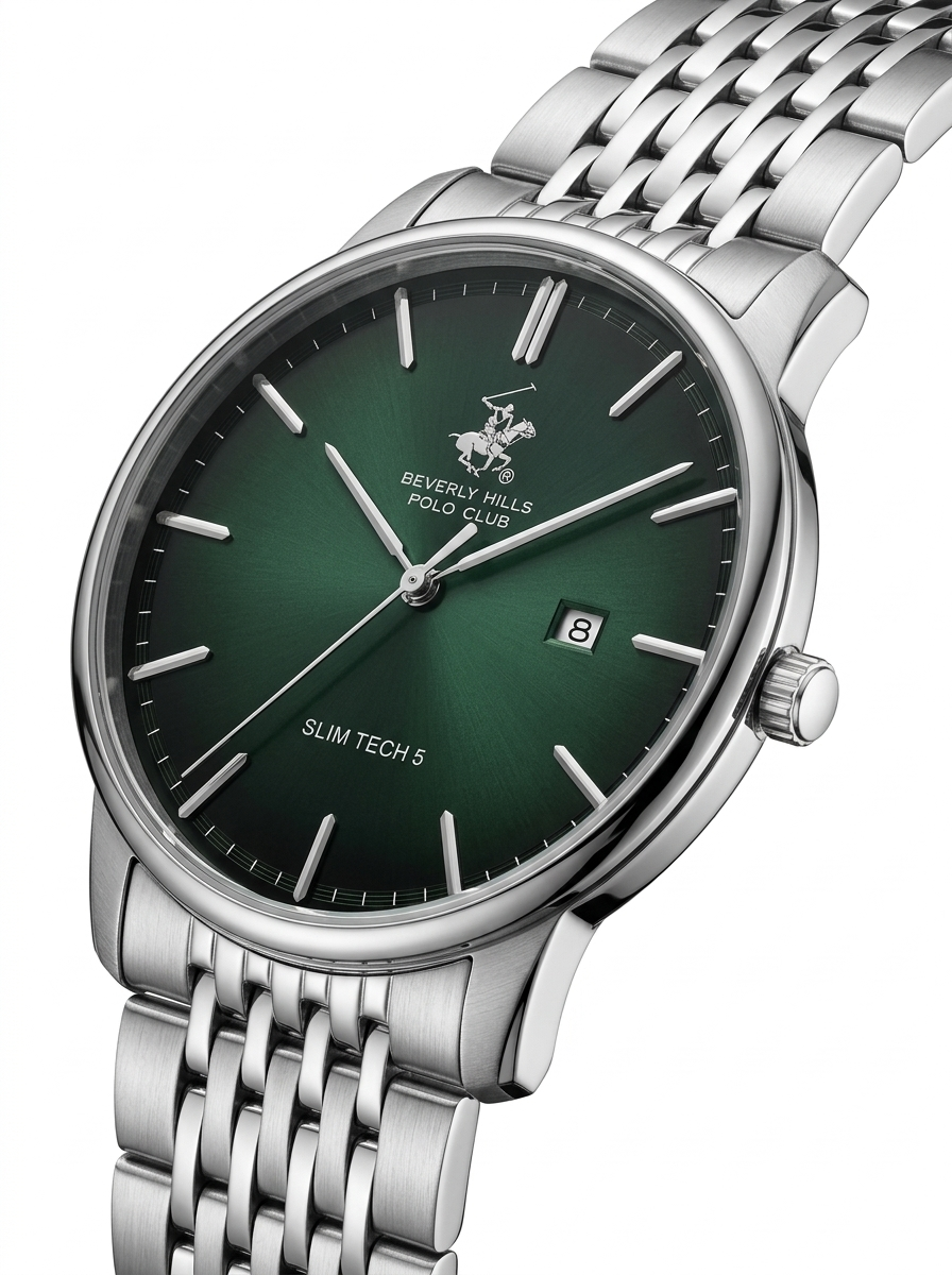 Beverly Hills Polo Club BP3895X.370 Men's Dark Green Steel Strap Watch - Photo 4 - Zamana