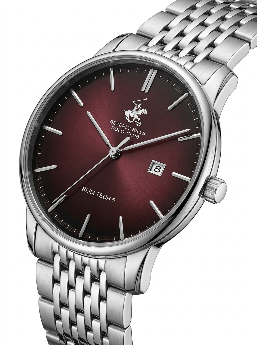 Beverly Hills Polo Club BP3895X.380 Men's Red Dial Steel Strap Watch - Photo 4 - Zamana