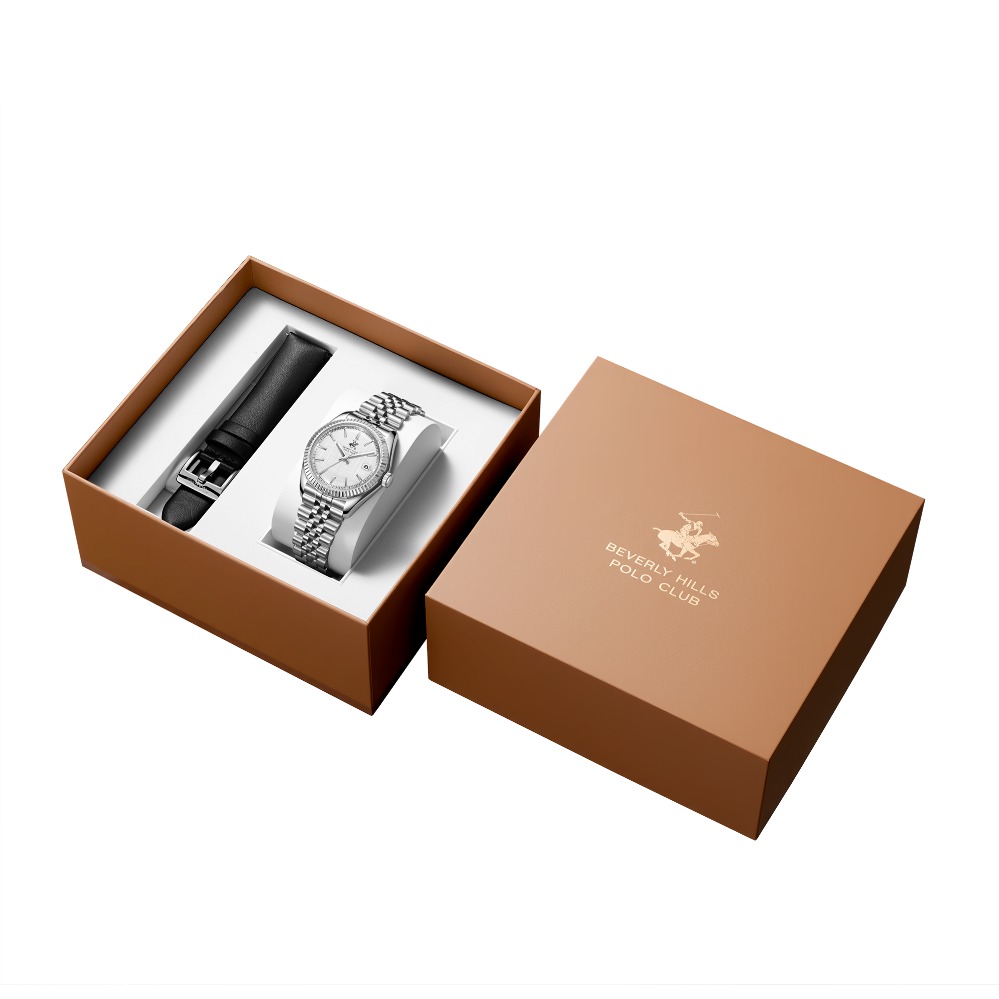Beverly Hills Polo Club BP3911X.330 Men's Silver Dial Steel+Leather Strap Watch - Photo 4 - Zamana