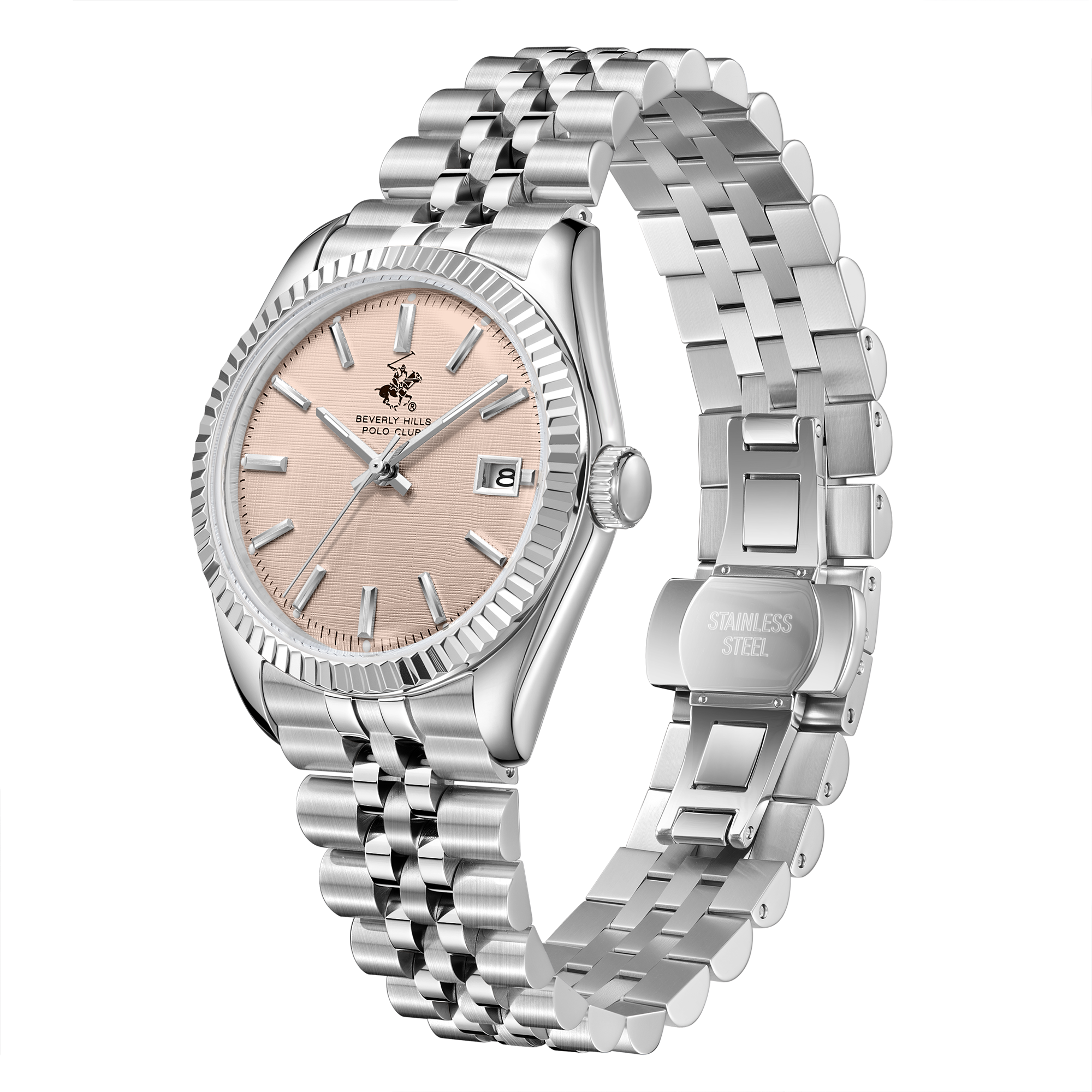Beverly Hills Polo Club BP3911X.360 Men's Beige Dial Steel+Leather Strap Watch Secondary image