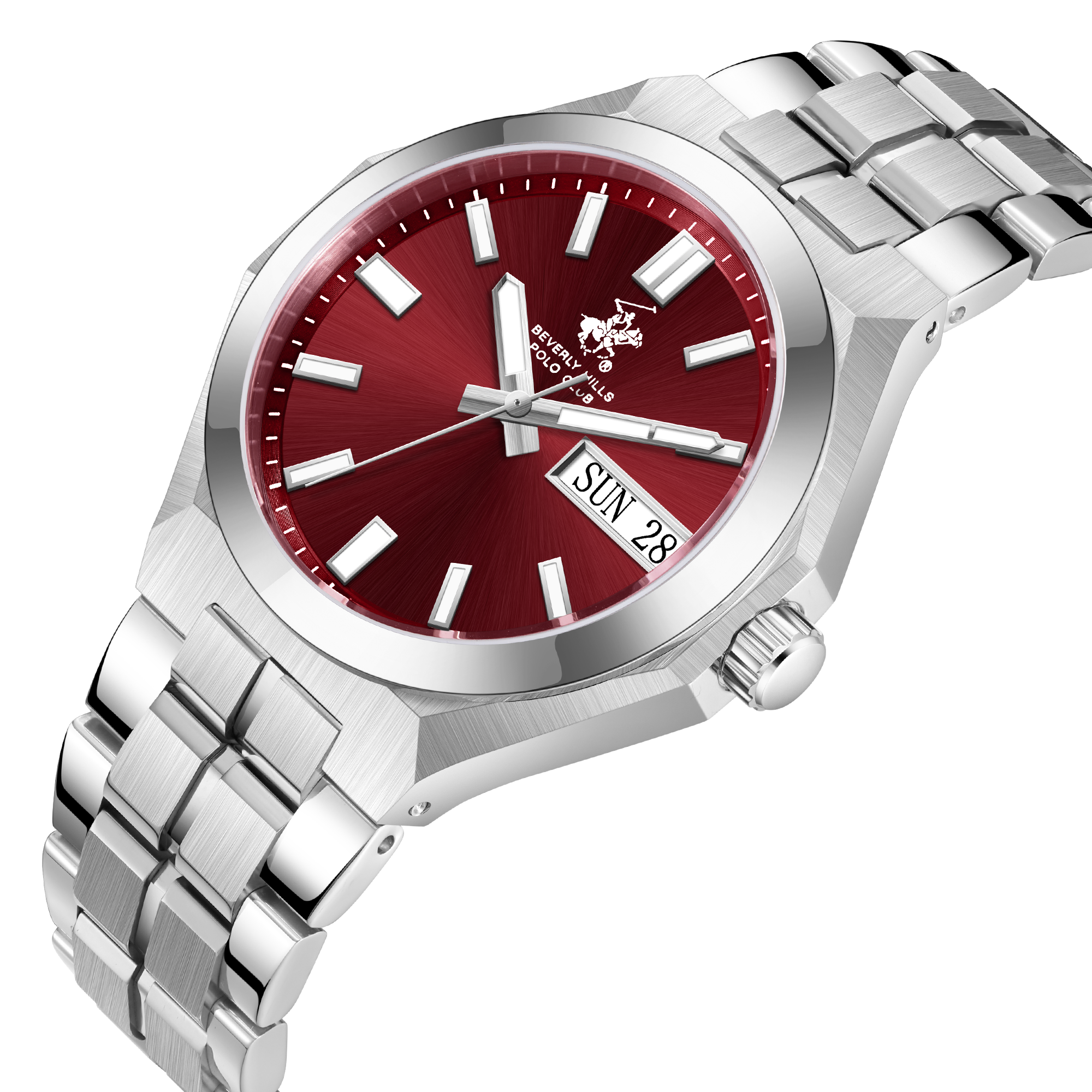 Beverly Hills Polo Club BP3912X.380 Men's Red Dial Steel Strap Watch Secondary image