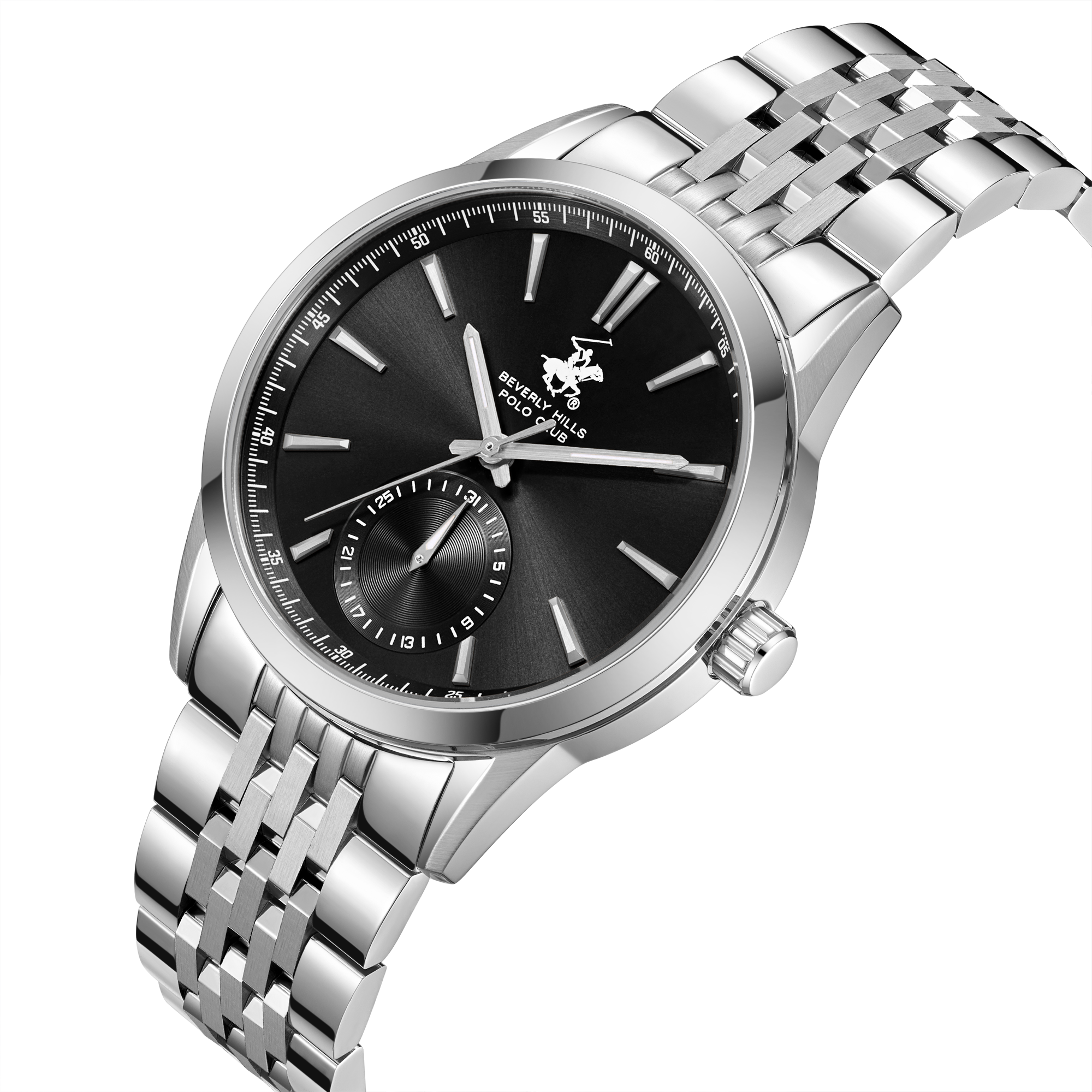 Beverly Hills Polo Club BP3913X.350 Men's Black Dial Steel Strap Watch Secondary image