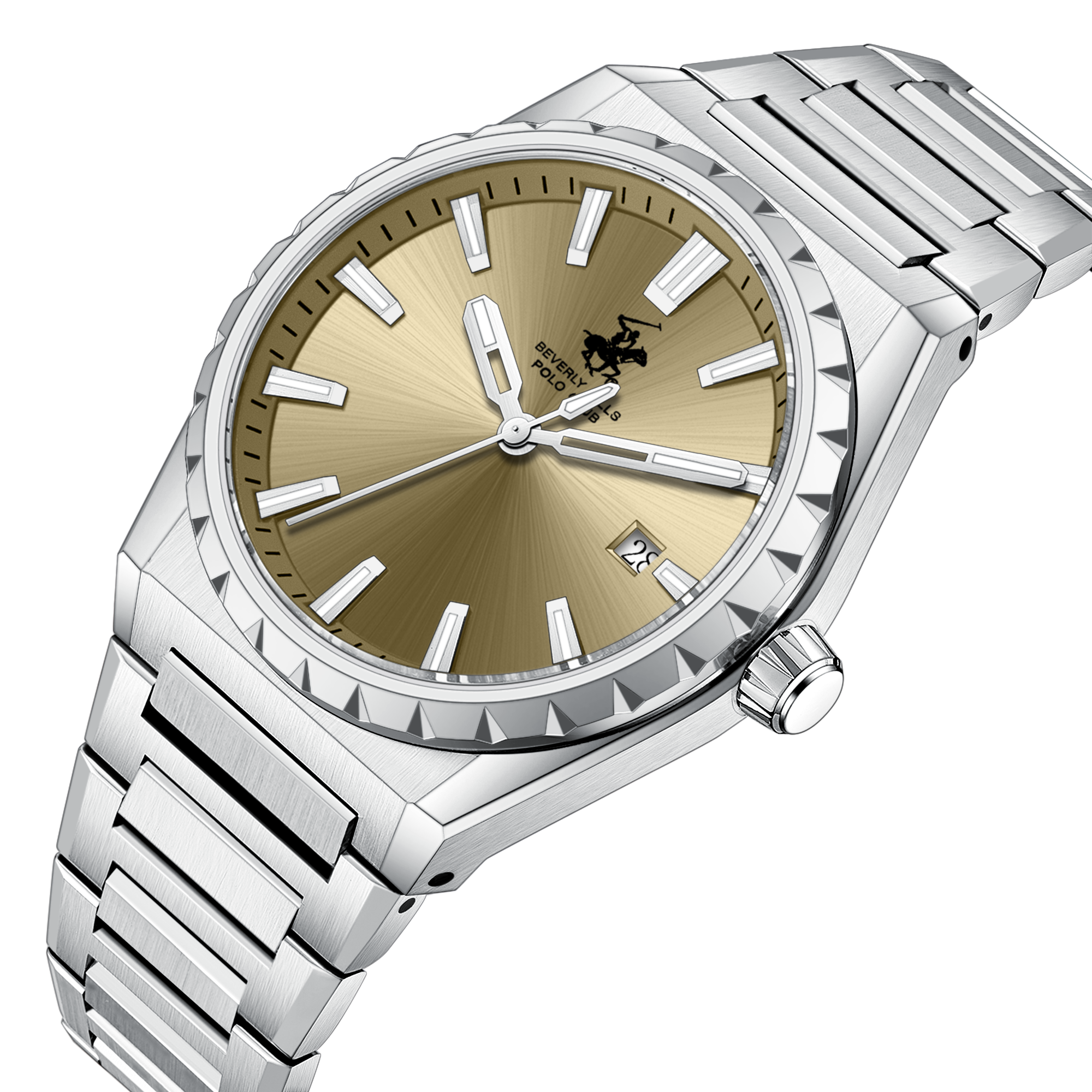 Beverly Hills Polo Club BP3918X.340 Men's Brown Dial Steel Strap Watch Secondary image