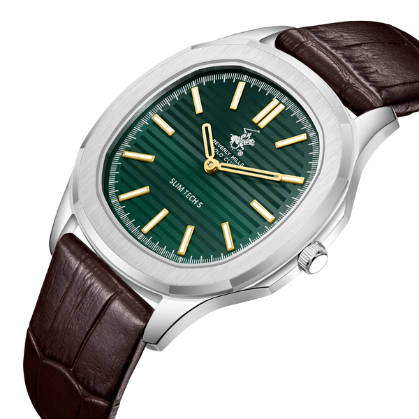 Beverly Hills Polo Club BP3919X.372 Men's Leather Strap & Clasp Detail - Zamana