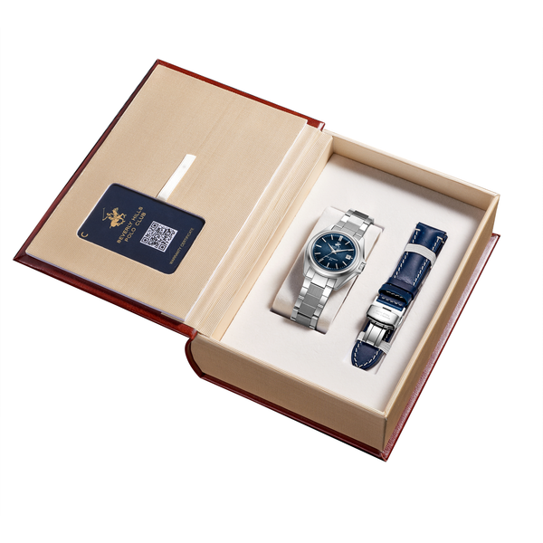 Beverly Hills Polo Club BP3921X.390 Men's Dark Blue Leather Strap Watch - Photo 5 - Zamana