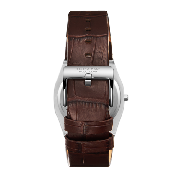 Beverly Hills Polo Club BP3924X.542 Men's Dark Brown Leather Strap Watch - Photo 4 - Zamana