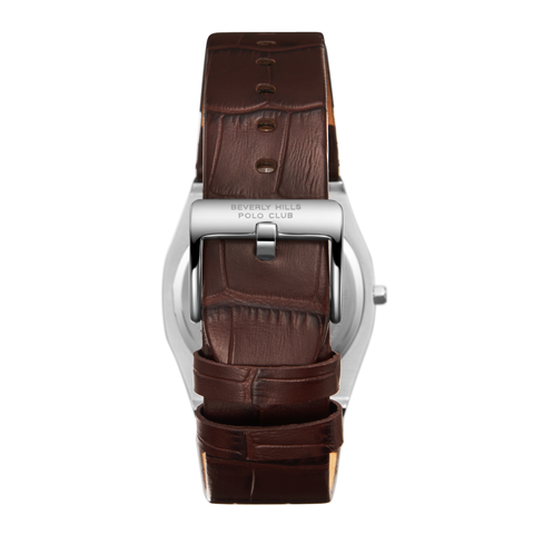 Beverly Hills Polo Club BP3924X.542 Men's Dark Brown Leather Strap Watch - Photo 4 - Zamana