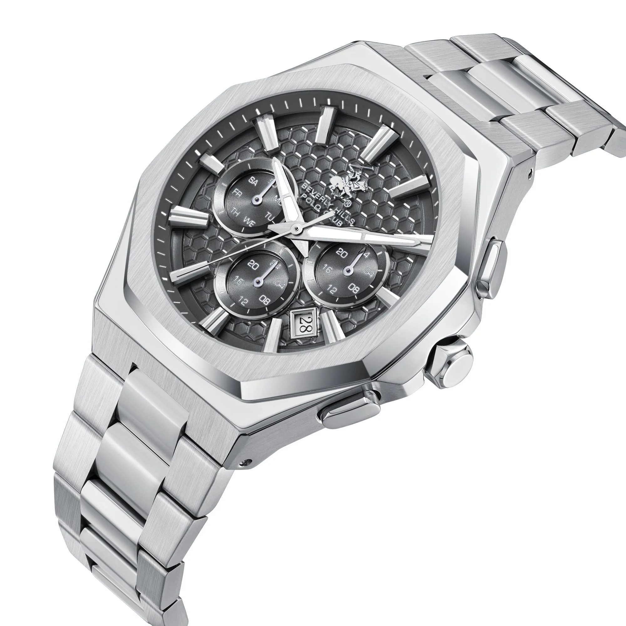 Beverly Hills Polo Club BP3930X.350 Men's Black Dial Steel Strap Watch Secondary image