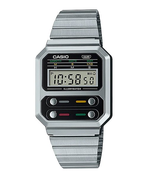 Casio A100WE - 1A Stainless Steel Watch for Men - Zamana.pk Main image