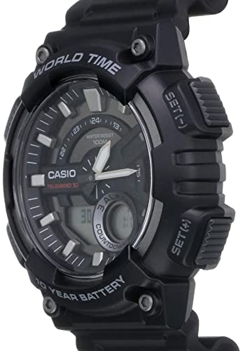 Casio AEQ-110W-1AVDF Youth-Combination Analog-Digital Black Dial Men's Watch - Secondary image