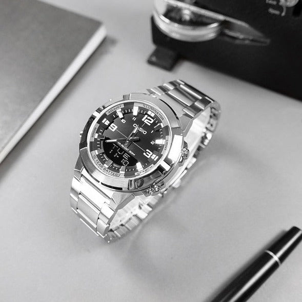 Casio Analog AMW - 870D - 1AVDF Mens Watch With Stainless Steel Band - Zamana.pk
