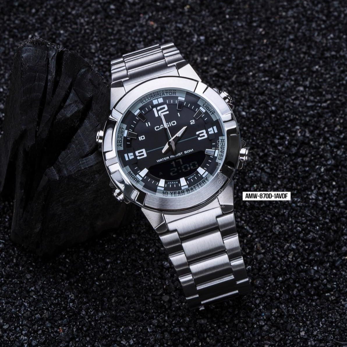 Casio Analog AMW-870D-1AVDF Mens Watch With Stainless Steel Band Secondary image