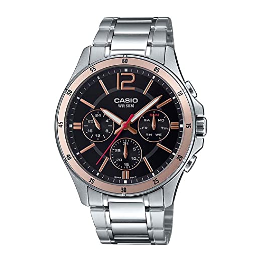 Casio Analog Black Dial Men's Watch - MTP - 1374D - 1A2VDF (A1744) - Zamana.pk Main image