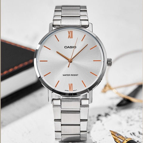 Casio Analog Silver Dial Men's Watch - MTP - VT01D - 7BUDF (A1614) - Zamana.pk