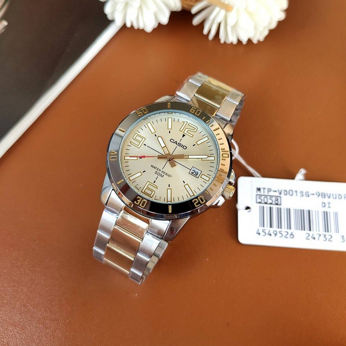Casio Analog Yellow Dial Men's Watch - MTP - VD01SG - 9BVUDF - Zamana.pk