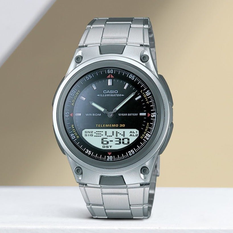 Casio AW - 80D - 1AVDF Men's Watch Digital - Analog Combination Stainless Steel Band - Zamana.pk