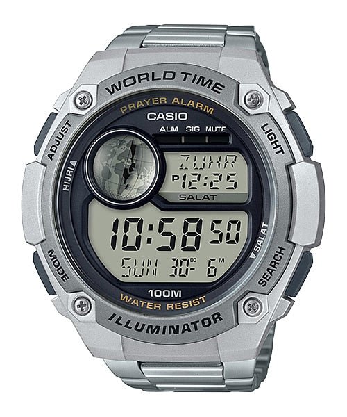 Casio CPA - 100D - 1AVDF Watch for Men Digital Stainless Steel with prayer alarm - Zamana.pk